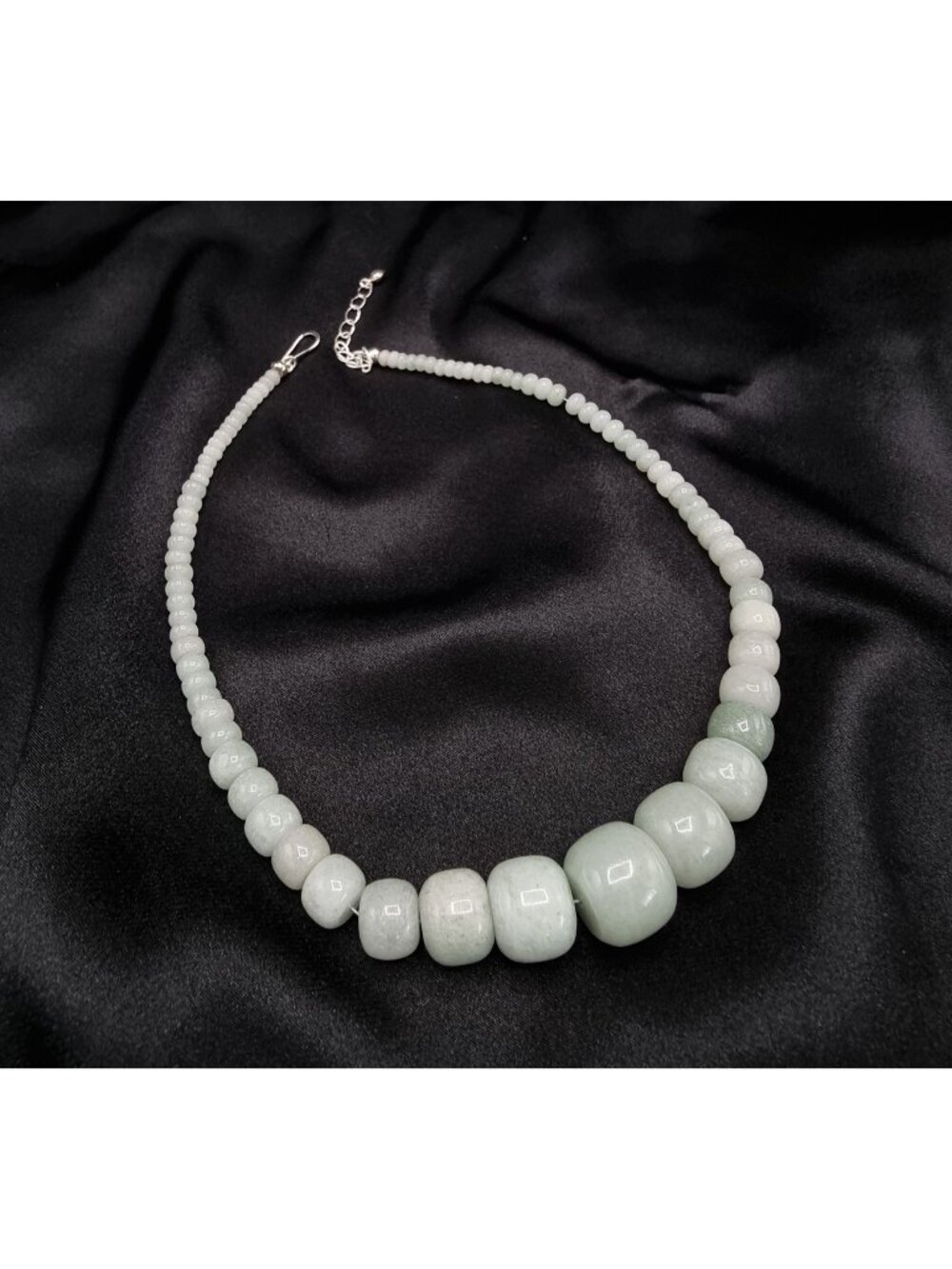 Jay King Mine Finds Aventurine Beaded Necklace With 925 Sterling Silver Clasp